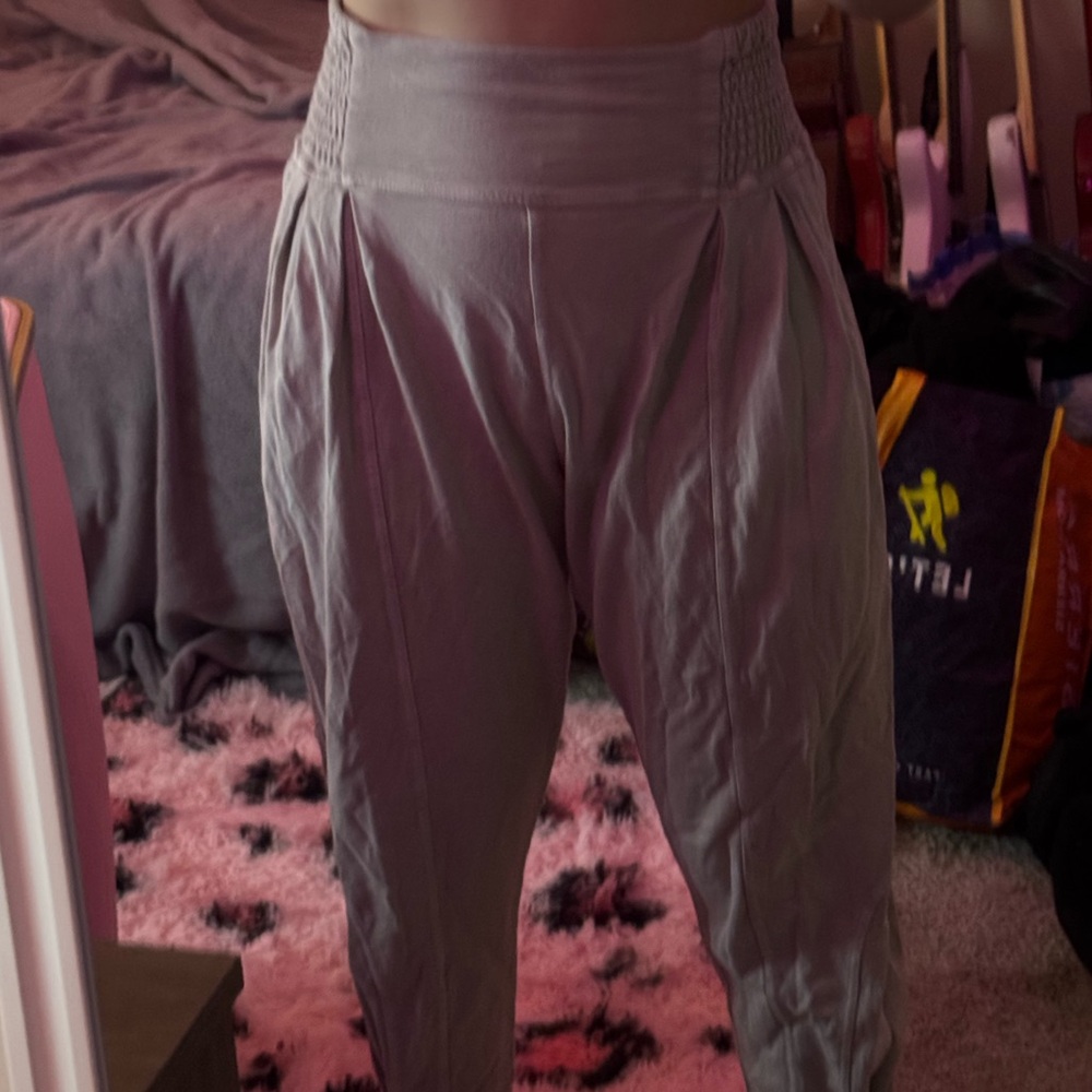 High-Waisted Gray Pants